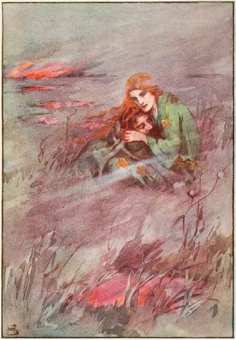 Deirdrê, by Helen Stratton. Painting in A Book of Myths (1915), by Jean Lang and Helen Stratton
