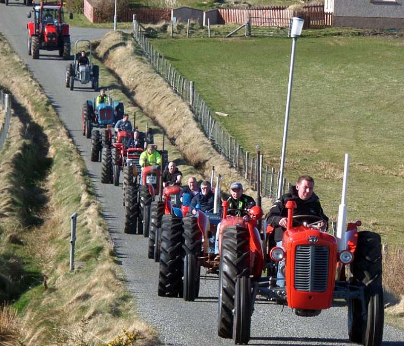 Charity tractor run in Ness. Photo courtesy of Fios Nis