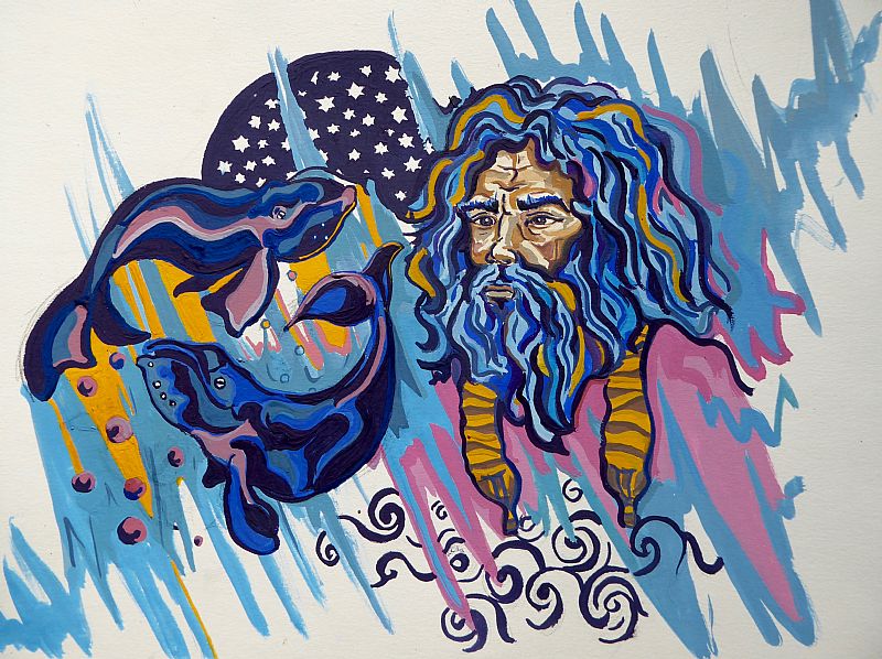 Pytheas of Massalia: Ancient Greek navigator, explorer of the north and geographer. Gouache by Vawdrey Taylor.