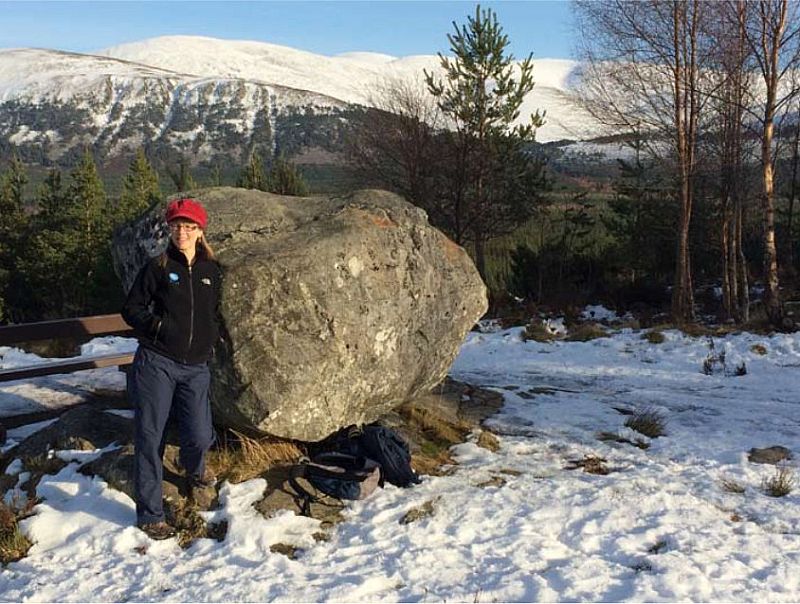 Merryn Glover among the pinewoods and mountains of the Cairngorms National Park